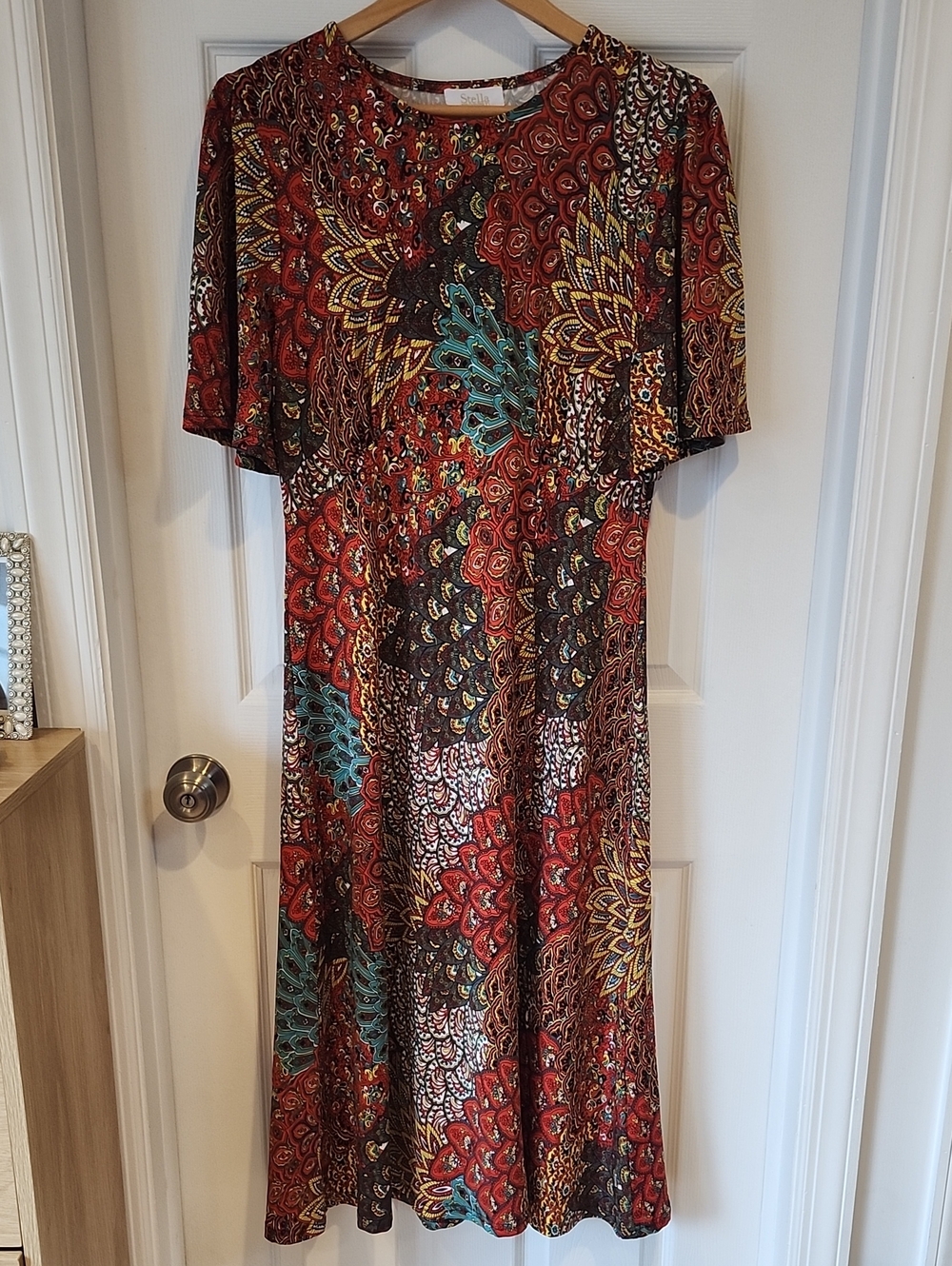 Bohemian Floral Print Women’s Dress - Red Multicolor